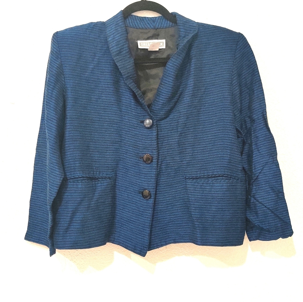 Dress barn Medium Blue & Black Striped Jacket